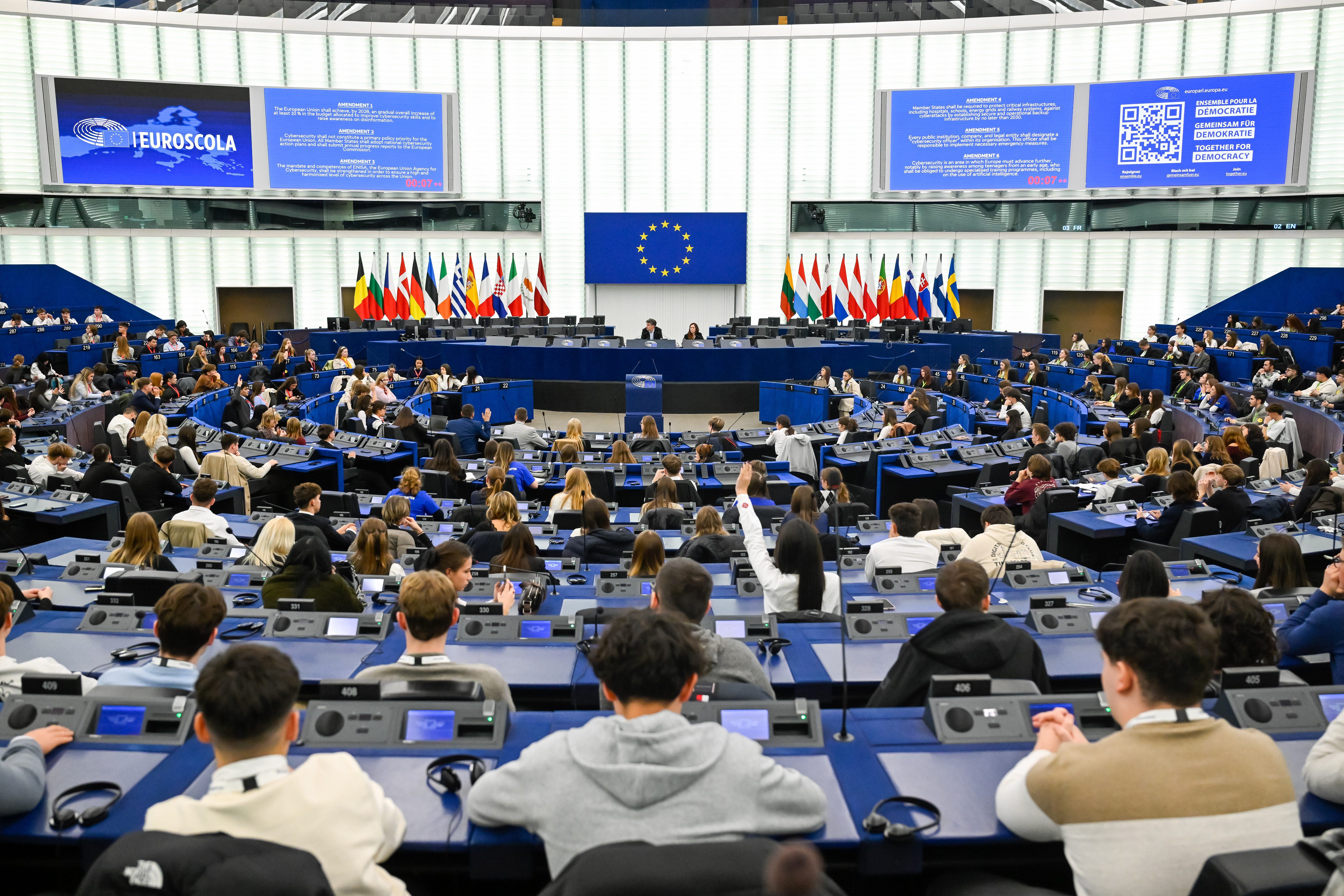 Students at the Euroscola – European Parliament